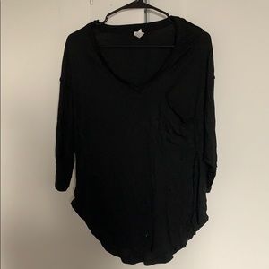 Black loose fitting tunic top